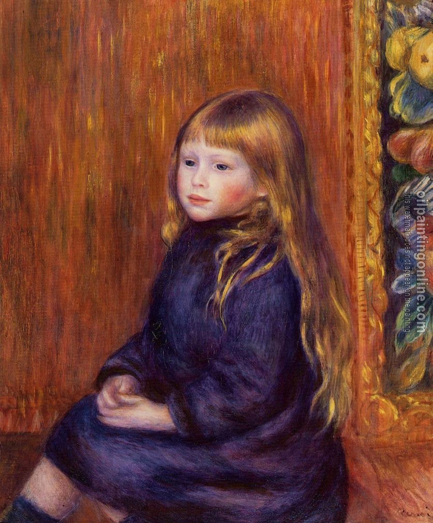 Renoir, Pierre Auguste - Seated Child in a Blue Dress